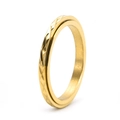 Golden rotating spinner ring featuring a classic diamond pattern engraved on a narrow band - US 5 / Gold
