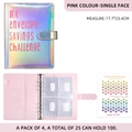 Pink holographic 100-day money saving challenge binder with refill inserts and clear slots - Holographic Silver Standard Set (Incl. Inserts + Tracker Card)