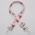 Pink adjustable wide shoulder strap with festive Christmas patterns and silver buckles - No. 617 Silver Hook