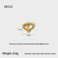 Detailed view of 18k gold plated heart pendant with cubic zirconia inlay and 11mm size - DFC33-Micro Pave Heart
