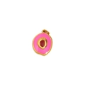 DIY 18K gold plated stainless steel strawberry pendant with pink and red enamel finish - Enamel Organic Shape-Pink Red