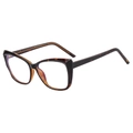 Cat eye TR90 anti-blue light glasses frame in tortoiseshell finish with clear lenses - Black Leopard
