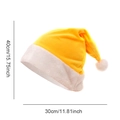 Yellow plush LED Christmas hat with white faux fur trim and size measurements 40x30cm - 30*40cm / Yellow Crystal Super Soft