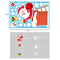 Christmas window sticker BQ006 featuring Santa, snowflakes and balloons, size 29.5x19.6cm - Colorful Static Sticker BQ006