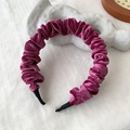 Stylish purple velvet pleated headband for women with non-slip black tip protection - Grape Purple