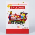 Red train shaped aluminum foil balloon for birthday party, sized 60x72cm single pack - Red Train
