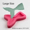Grote siliconen mal zeemeerminstaart voor fondant en bakken 10x4x1,6cm afmetingen - Grote Zeemeermin Staart Vorm / Willekeurig (Roze)