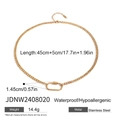 Waterproof gold Cuban chain necklace in stainless steel with an oval clasp pendant - Gold Cuban Chain Necklace with Oval Buckle