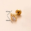 Orecchino a perno 16G in acciaio inossidabile dorato con micro-pavé di zirconi cubici - Oro 4# (Goccia)