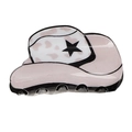 Pink cowboy hat hair claw clip with a white band and black star detail for girls - Pale Pink Pentagram Hat Style