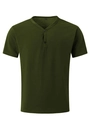 Detailed close-up of army green men's V-neck T-shirt with breathable knit texture - S / Army Green