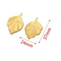 Polished golden stainless steel leaf pendant for DIY jewelry making 24mm x 37mm - Gold 37x24mm