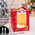 5-pack Christmas bear gift box with transparent window and bear-shaped plastic jar - 5 Sets 3D Snowman Santa Handheld Box