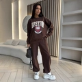 Ensemble deux pièces sweat et jogging marron foncé Boston University pour femme - S / Marron