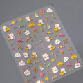 Stickers ongles 5D Halloween avec citrouilles et chats en tons rose et orange - Rose Jaune Orange Halloween Ours Citrouille (MN343F-New Embossed)