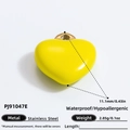 Waterproof 18k gold plated heart-shaped stainless steel pendant in 11.1mm size - Yellow Heart Pendant (PJ91047E) / 1 Piece / Yellow
