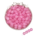 Pink frosted acrylic round beads for DIY jewelry making and handmade accessories - Rose Red