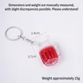 Porte-clés mini chope de bière avec liquide rouge et anneau métallique robuste - Cocktail Rouge - Style Porte-clés
