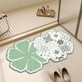 Tappeto da bagno wabi-sabi a forma di fiore antiscivolo con motivi di petali verdi - 40*60cm Pelle Assorbente / C-Fiore Verde e Mosaico Retrò