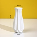 Modern white geometric ceramic vase with 20cm height and 6.5cm diameter dimensions - Glazed Pumpkin (21cm)