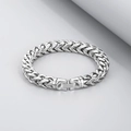 Silver stainless steel dragon bone chain bracelet with durable jewelry clasp in punk style - Steel Color (KB167188-KFC)