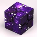 Detail view of the infinity cube fidget toy featuring a dark purple starry nebula pattern - Starry Purple