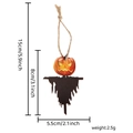 Wooden Halloween pumpkin scarecrow hanging ornament with 15cm dimensions and size specs - Pumpkin Scarecrow Style