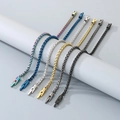 Bracciali a maglia grano in acciaio inossidabile arcobaleno blu argento oro e nero - 22cm / Colore Acciaio (4mm)