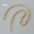 Flat lay of a 65cm golden metal thick chain strap for handbags and shoulder bags - Flat Ring / 65cm