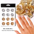 12-grid set of ultra-thin gold and silver aluminum flakes for nail art decoration - Foil Set 01