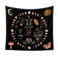 Bohemian black moon phase tapestry with floral heart and mystical nature art design - Heart and Mystical Plants(ZJ1019-13) / 73X95CM (Cross-border Brushed Style)