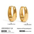 Orecchini a cerchio spessi in acciaio inossidabile dorato lucido ed eleganti - Stile 14mm (JDE0305017-14)