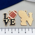Pendentif LOVE football émaillé en or et noir pour la création de bijoux DIY - LOVE Noir (21729)