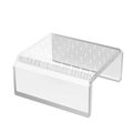Support de bijoux en acrylique transparent avec design multi-trous et base blanche - Style B - Prise Étagée