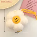 White flower storage case with yellow smiley face and beaded lanyard, size 8.7cm - 1# Milky White - Flower Storage Pendant