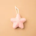 Pink wool felt star Christmas ornament with white hanging loop for holiday decor - Pink Solid Star