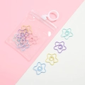 Star shaped macaron color paper clips in a transparent bag with white ring hook - Star (10Pcs/Pack)