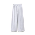 Detail of light gray wide-leg joggers with drawstring waist and central seam stitching - Bottom (Light Gray Pants A03)
