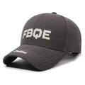 Dark grey cotton baseball cap with white FBQE and Dalles letter embroidery - Gray