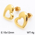 Boucles d'oreilles cœur évidé en acier titane doré au design géométrique tendance - Or (KE110650-Z)