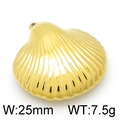 Minimalistische gouden roestvrijstalen schelphanger voor halsketting 25mm 7.5g - Sint-jakobsschelp Stijl 1 (KLJ3823-Z) / 25mm / Goud
