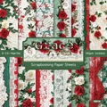6x6 inch vintage rose floral scrapbooking paper pad with 12 elegant designs - R2515 24 Sheets