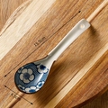 Japanese style ceramic soup spoon with blue flower pattern, dimensions 15.5cm by 4.5cm - Daisy