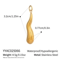 Macro view of octopus pendant with size and weight measurements in stainless steel - Simple Teardrop (YYAC025066)