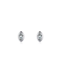 Orecchini a perno classici in argento con zirconi a taglio marquise e castone a lunetta - Argento 925 / Argento