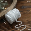Rouleau de guirlande de perles en plastique irisées pour sapin de Noël, long de 5 m - Perles Rondes Irisées 0,6 cm / 5 m