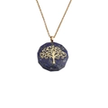 Collana con ciondolo albero della vita in lapislazzuli blu con sottile catena dorata - Lapislazzuli