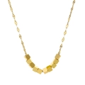 Collier à pendentif cube carré doré poli en acier inoxydable avec une chaîne minimaliste - Doré