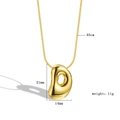 Golden balloon style 26 letter pendant necklace in stainless steel with size dimensions - Letter D