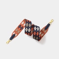 Adjustable wide replacement bag strap with argyle pattern and gold lobster clasps - Width 5cm Length 70cm / Blue Gold Buckle